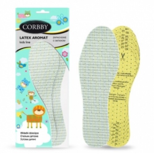 Стельки детские Corbby - Детская линия - Latex Aromat ароматизированные, безразмерные - арт.corb1212c упаковка 5 шт